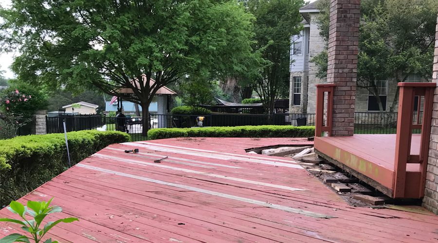Before picture of deck in Austin Roundrock Westlake San Marco